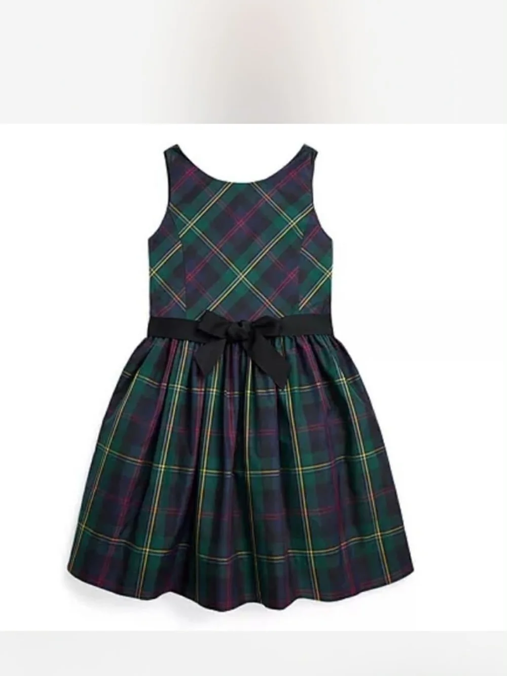 ralph lauren green plaid dress Polo by and Black Fit-and-Flare with Bow LowStock:44091237466163